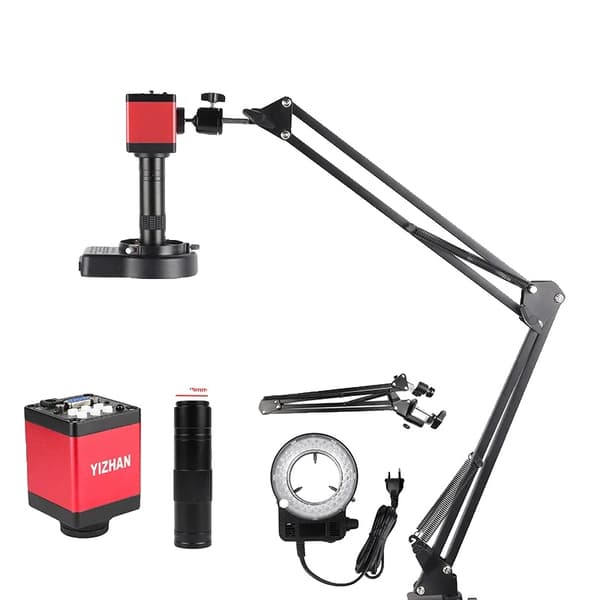 Videomikroskop, 4K-upplösning, 60FPS, LED-ljus,150X 13MP HDMI VGA, 1-130X