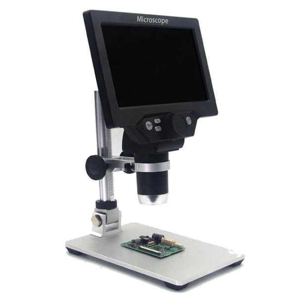 Digital Mikroskop, 7 Tommer Farveskærm, 1-forstørrelse, LCD Skærm,1200X, sort