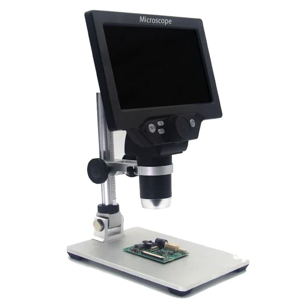 Digital Mikroskop, 7 Tommer Farveskærm, 1-forstørrelse, LCD Skærm,1200X, sort