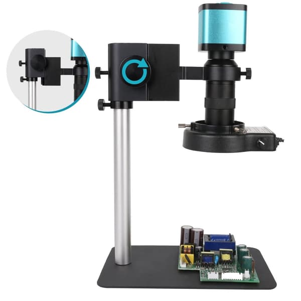 1-130X 4K 48MP HDMI USB 60FPS monokulärt videomikroskop kit, variabel ljusintensitet och riktning