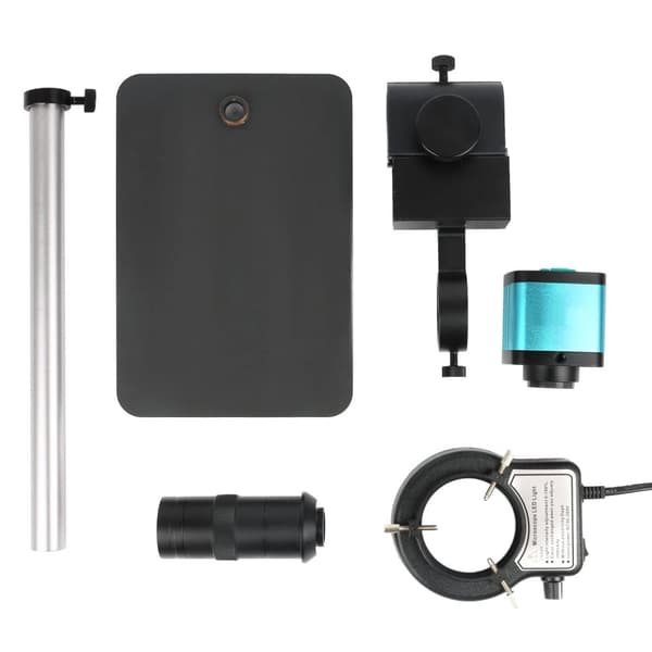 1-130X 4K 48MP HDMI USB 60FPS monokulärt videomikroskop kit, variabel ljusintensitet och riktning