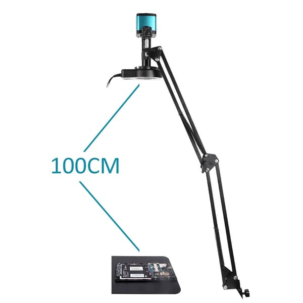 1080P 48MP 4K 2K HDMI USB-videomikroskopkamera, HD digitalt mikroskop, 150X C-mount-objektiv, stort synfält
