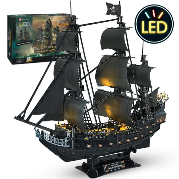 3D-pussel, LED-lampor, piratskeppsmodell, L520h