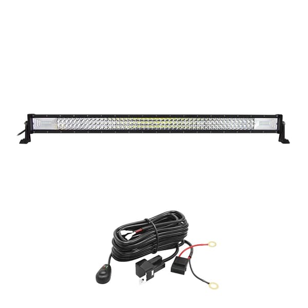 LED Lysbjælke, Tri-række Design, Lige Arbejdslampe, 42 tommer med ledningskit