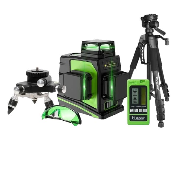 Laser-tasohöyläpakkaus, 12 viivaa, itsetasautuva vihreä säde, SET 6