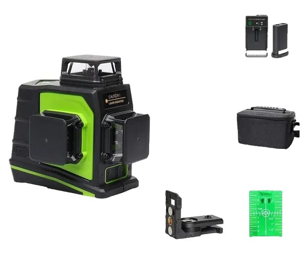Laser-tasohöyläpakkaus, 12 viivaa, itsetasautuva vihreä säde, SET 1
