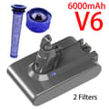 Pikkukuva 2 / 2: Imuriakun akku, ladattava, yhteensopiva Dyson V6-V10:n kanssa., V6 6000mAh suodatin
