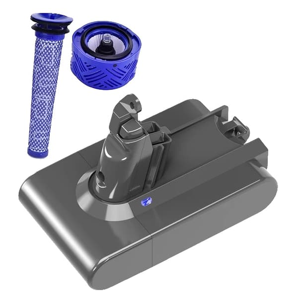 Dammsugare Batteri, Uppladdningsbart, Kompatibelt med Dyson V6-V10, V6 6000mAh filter