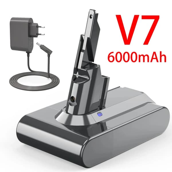Imuriakun akku, ladattava, yhteensopiva Dyson V6-V10:n kanssa., V7 6000mAh laturi