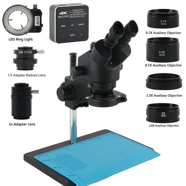 Stereo Trinokulärt Mikroskop, Kontinuerlig Zoom, 48MP Kamera,48MP Touch Kamera