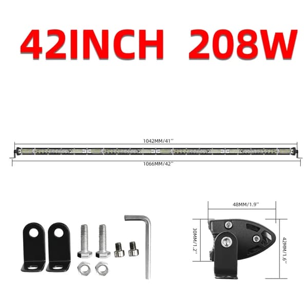 LED lysbjælke, Spot Flood Combo, Off Road brug, 42 tommer 208W