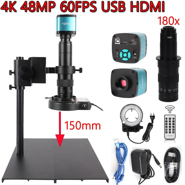 Digitalt Videomikroskop, 48MP Upplösning, HDMI-utgång, 180X Förstoring,180x Set1