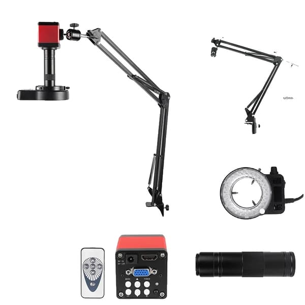 Digitaalinen mikroskooppi kamera, 1-150X suurennos, 1080P HDMI-ulostulo,HDMI VGA -paketti