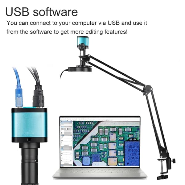 150X 4K 1080P HDMI USB elektroniskt digitalt mikroskop med hopfällbart stativ och fjärrkontroll, industriell mikroskopkamera