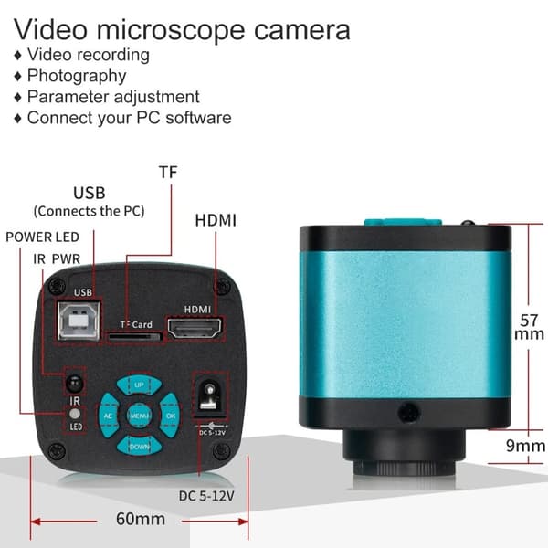 150X 4K 1080P HDMI USB elektroniskt digitalt mikroskop med hopfällbart stativ och fjärrkontroll, industriell mikroskopkamera