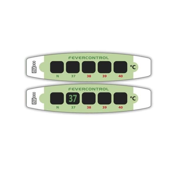 Fevercontrol front flytande kristall termometer - GIMA - 25597 - Vit
