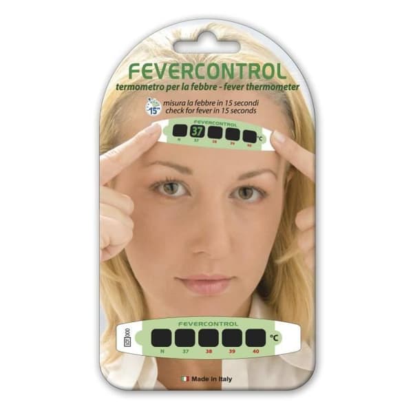 Fevercontrol front flytande kristall termometer - GIMA - 25597 - Vit