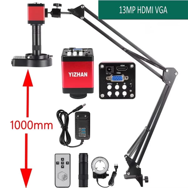 Digitaalinen mikroskooppi, 4K-videotallennus, 1-150 jatkuva zoomaus, HDMI- ja VGA-ulostulo,IMX232 HDMI VGA