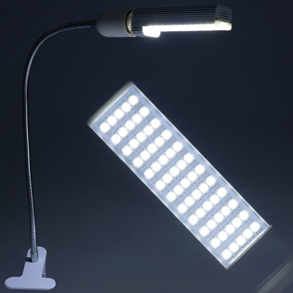Joutsenkaulamikroskooppivalaisin 60xLED-klipsillä