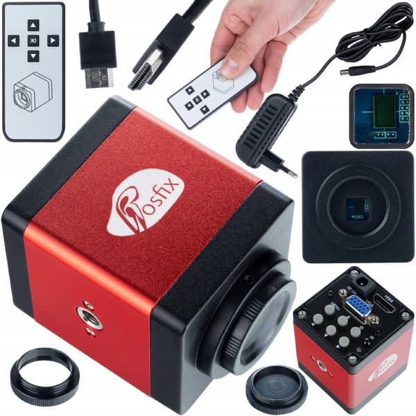 Rosfix digitalt mikroskop Earth Pro MCEP-0.5X + Draco RED PRO KMDRP-HDMI-VGA 2mp kamera + silikonmatta (järnbas) 480x320mm