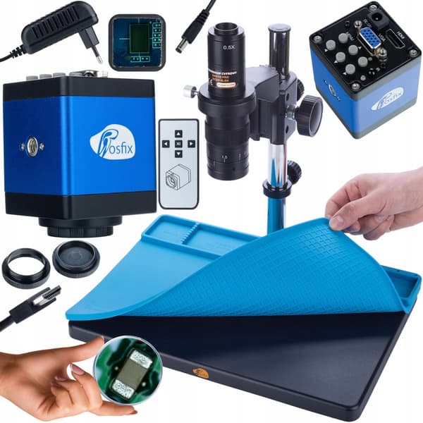 Rosfix Earth Pro MCEP-0.5X Digital Mikroskop + Draco Blue PRO Kamera KMDBP-HDMI-VGA 2mp Plantes PRO Series + Silikonemåtte 380x260mm
