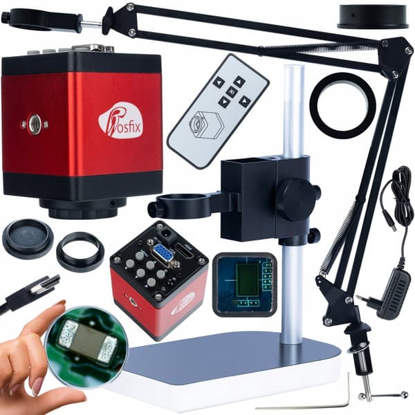 Rosfix Justerbar bom til ODM-180X 50 mm digitalt mikroskop + Platform til ODM-100X 50 mm og 40 mm + Draco RED PRO kamera KMDRP-HDMI-VGA Plantes Pro-se