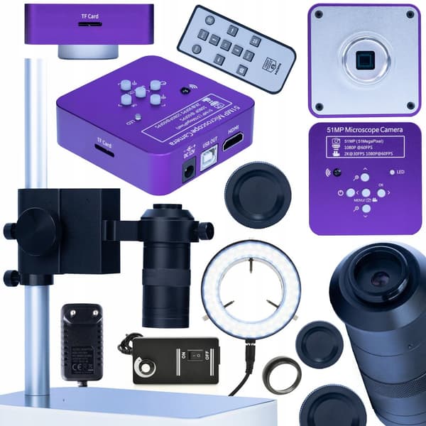 DIGITAALINEN MIKROSKOOPPI PRO VALAISIMELLA PUPPIS PINK PRO HDMI USB SD 51MP 4IN1