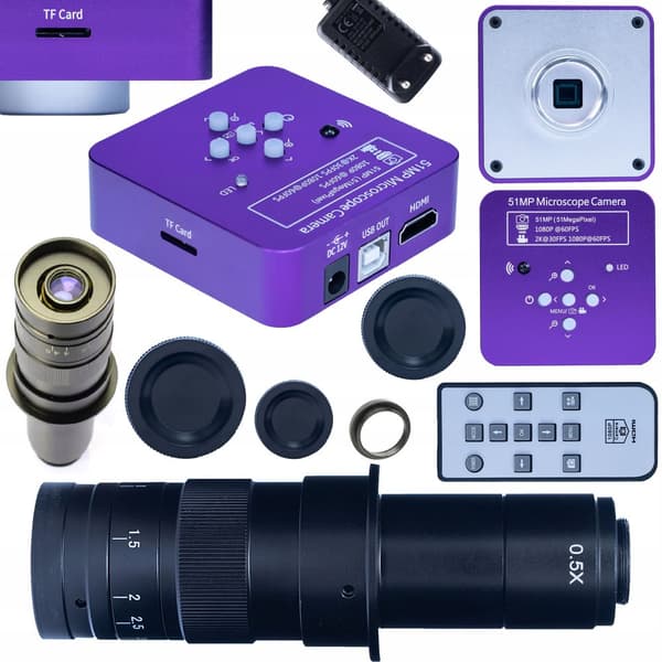 DIGITAALINEN MIKROSKOOPPI 180X SUURENNOKSELLA PUPPIS CAMERA PRO HDMI USB SD 51MP 2IN1