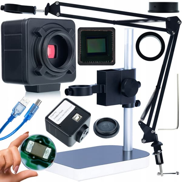 Rosfix-säädettävä puomi digitaaliselle mikroskoopille ODM-180X 50 mm + alusta ODM-100X 50 mm ja 40 mm + kamera Crux PRO KMCP-HDMI-USB 5mp Plantes Pro