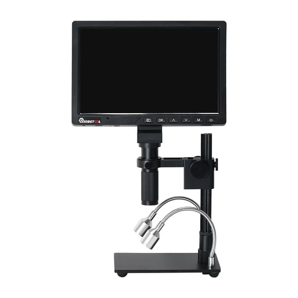 10,1 tuuman LCD HD -videomikroskooppi 150X C-kiinnitysobjektiivilla Elektroninen mikroskooppikamera metallitelineellä Ammattimaiset korjaustyökalut