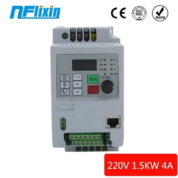 Frekvensomformer, Europa Kompatibel, 22KW-55KW Effektområde, 5,5 kW 7HK, 1 fase 220V, 3 faser 220V