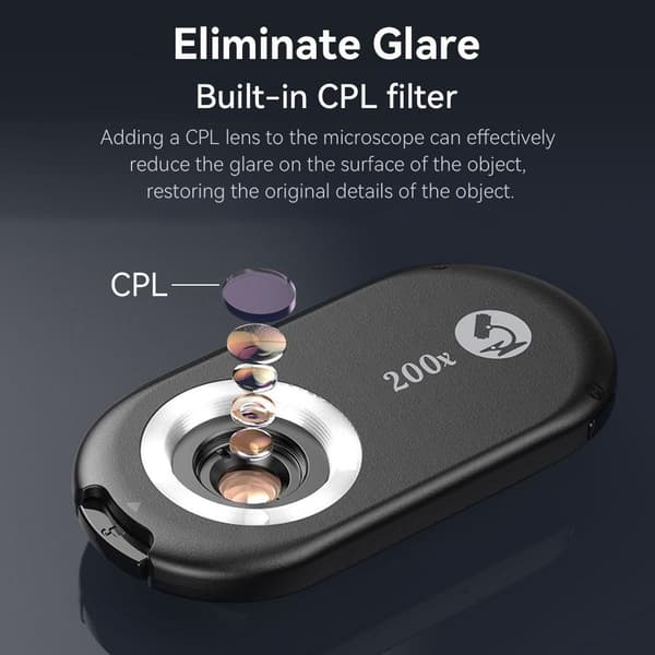 APEXEL Telefon Mikro Linse Nano Zoom for Android/iPhone med LED UV Lys/CPL/Universal Klemme APL-MS200