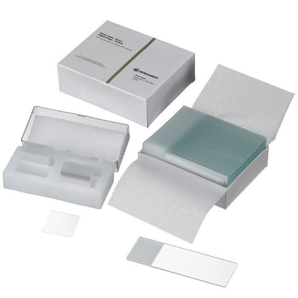 Bresser objektglas - 5916100 - Set med 50 färdiga objektglas med Boro 3.3 glas