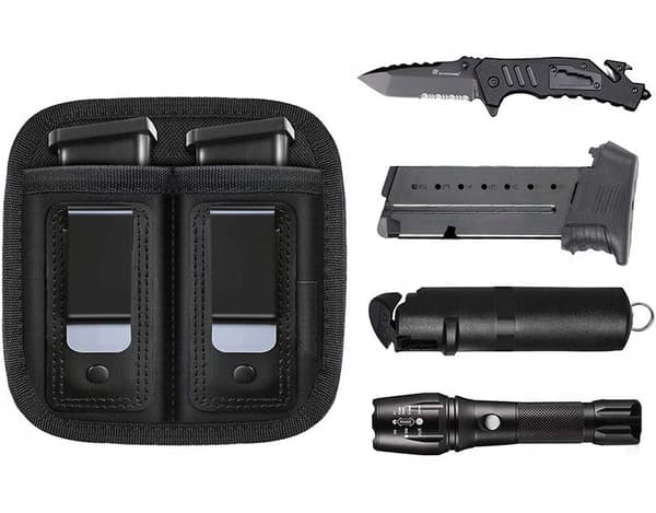 PISTOLMAGASINPOSE 9 mm BUKSEBÆLTE NYLON DOBBELT GLOCK