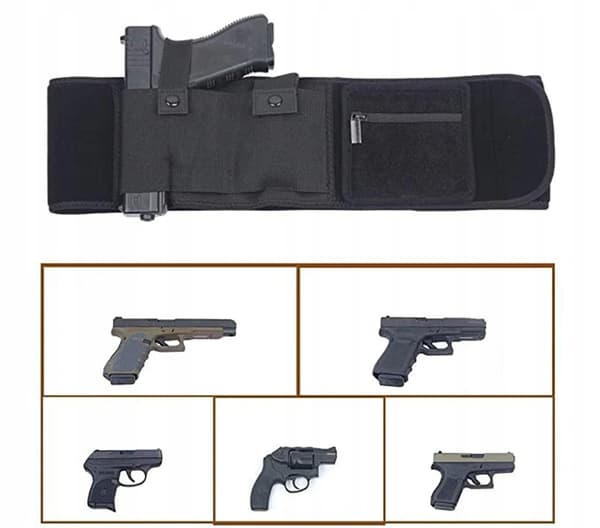 Bæltehylster op til 110 cm til en pistol. Universal og magasin. Stærk velcro.