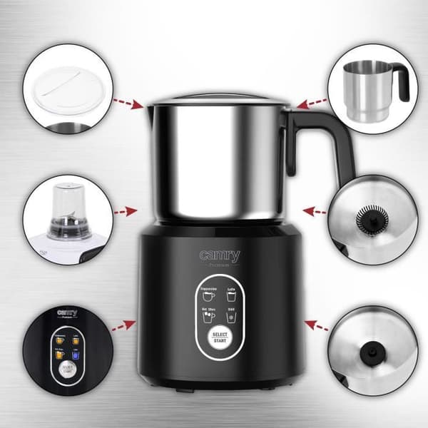 Mjölkskummare - Camry - CR4498 - 350 ml - 1000W - Varmt/Kallt skum