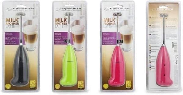 Esperanza EKF001K Manuel mælkeskummer, latte, sort