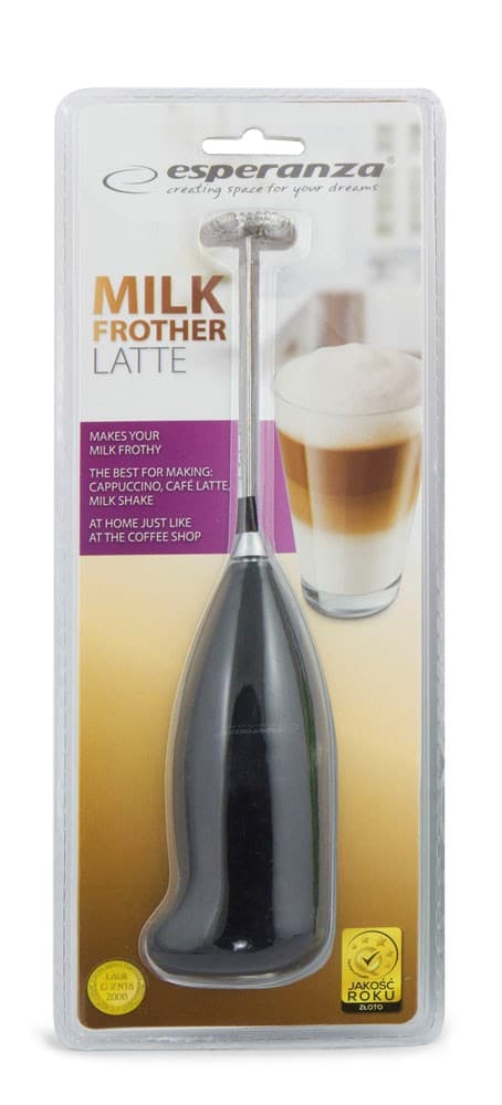 Esperanza EKF001K Manuel mælkeskummer, latte, sort