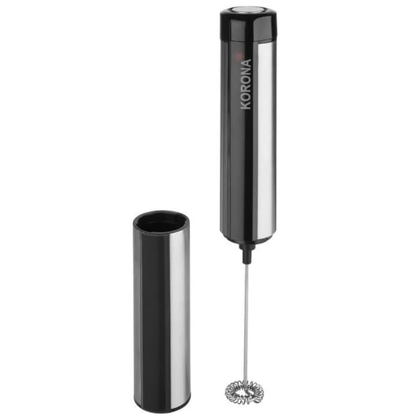 Korona 18010 batteridriven mjölkskummare med lock - rostfritt stål mixerstav