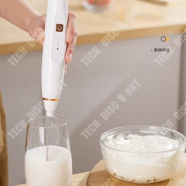 TD® handhållen elektrisk mjölkskummare, liten hushållsmixer, USB-laddning, bärbar äggvisp, trehastighetsjustering