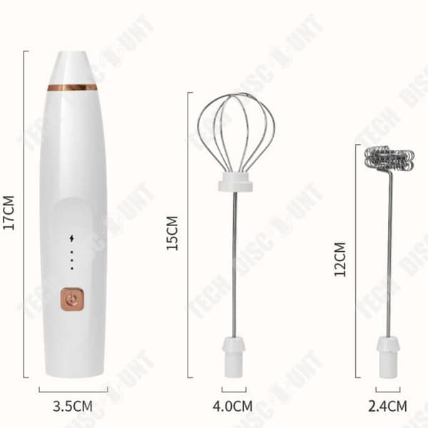 TD® handhållen elektrisk mjölkskummare, liten hushållsmixer, USB-laddning, bärbar äggvisp, trehastighetsjustering