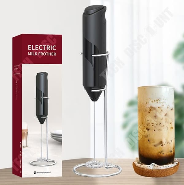 TD® sladdlös elektrisk mjölkskummare rostfri mjölkmixer, kaffeskummare äggvisp gräddtårta