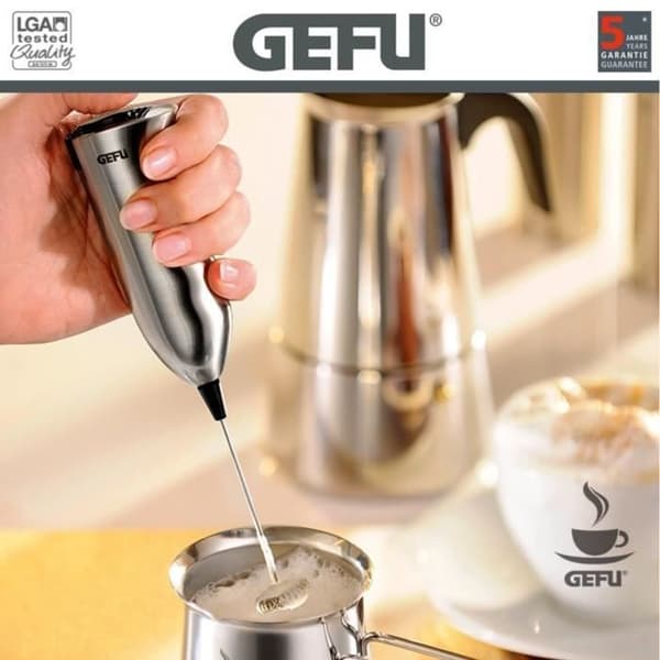 Mjölkskummare - GEFU - MARCELLO - Rostfritt stål - 10 000 rpm - Batteridriven