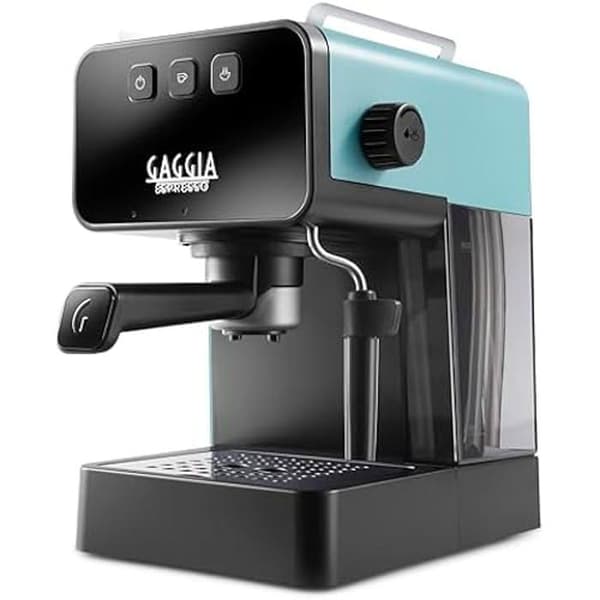 Gaggia Espresso Deluxe manuell kaffemaskin och cappuccinobryggare med mjölkskummare River Green