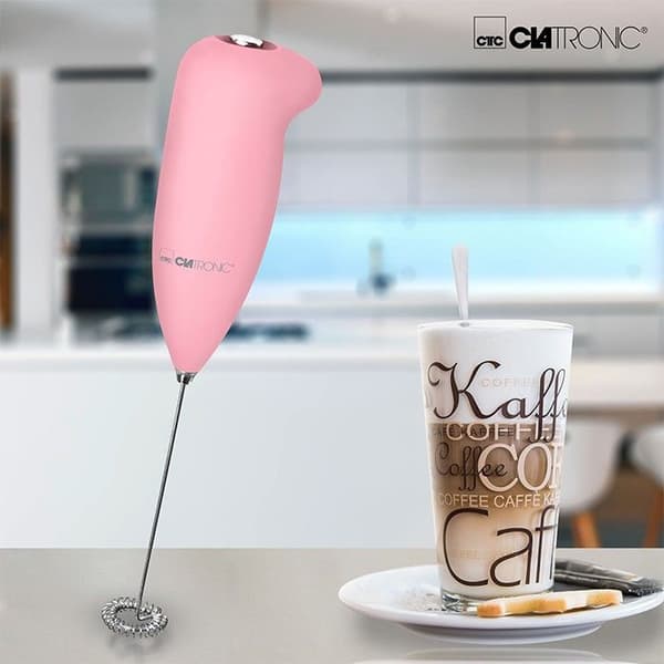 Mjölkskummare - Clatronic - MS 3089 - Rosa - Soft-touch hölje - Batteridrift