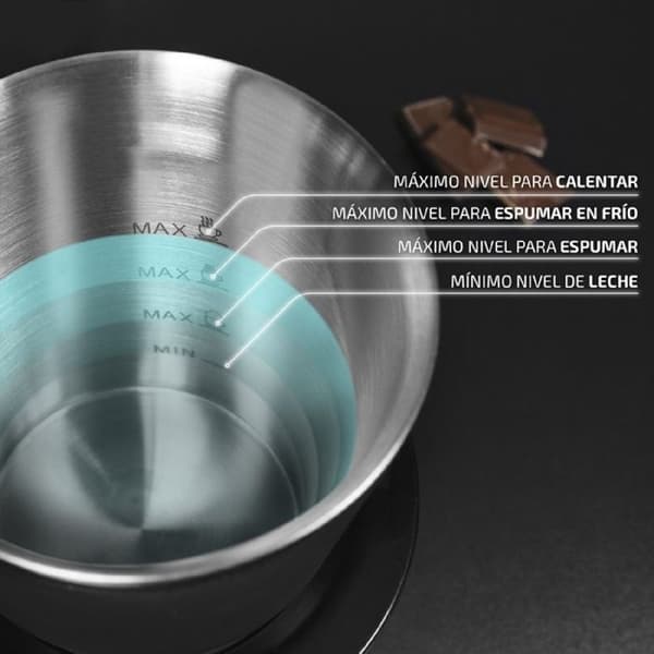 Cecotec Power Moca Spume 5000 Mjölkskummare 400ml, Diskmaskinssäker karaff, alla typer av mjölk, Skumfunktion vid F