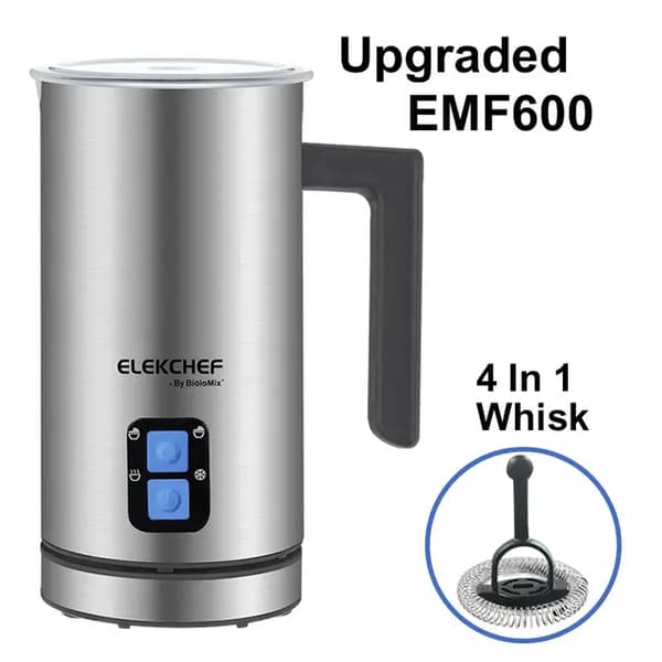 Mjölkskummare, Automatisk skumning, Kall/Varm skumvärmare, Uppgraderad EMF600, EU