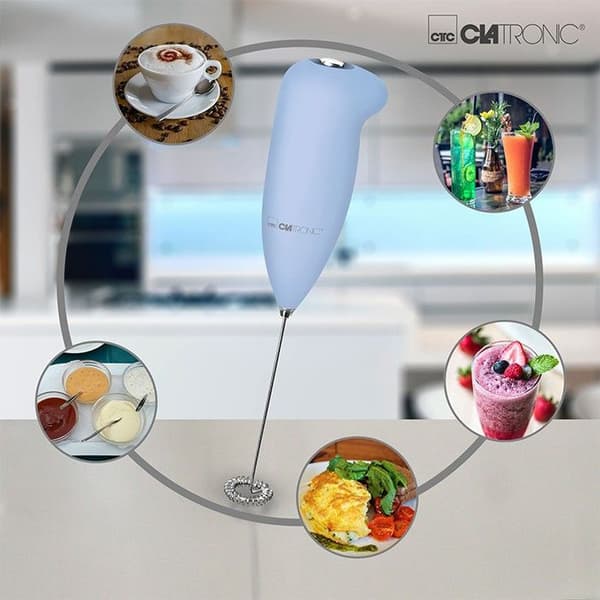 Mjölkskummare - Clatronic - MS 3089 - Blå - Soft-touch hölje - Batteridrift