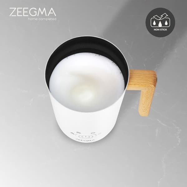 Mjölkskummare - ZEEGMA - Milkee - 4 lägen - 500 W - 240 ml - Vit/Trä