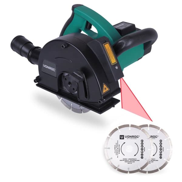 VONROC Murrillefræser - 1700W – 150mm | laser | inkl. 4 diamant skiver